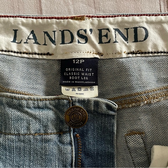 Lands’ End Original Fit Classic Waist Boot Leg Jeans Womens 12 Petite Light Wash - Picture 10 of 14
